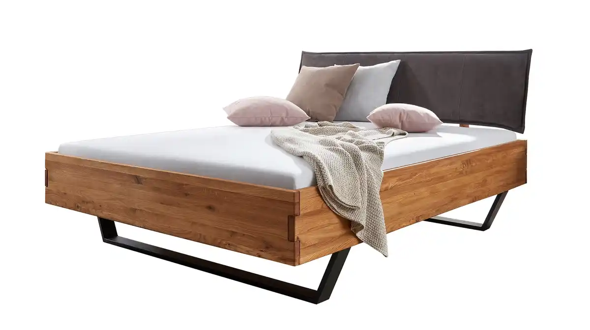 Bild 1 von Massivholzbett 180 cm in Wildeiche geölt - AMIRA