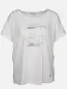 Bild 1 von Damen T-Shirt mit Glitzerfrontprint Weiß