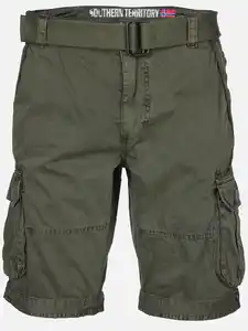 Herren Cargoshort im Used Look Oliv
