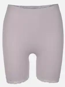 Damen Longpant mit Spitzenbesatz Grau
