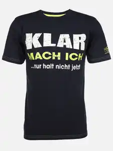 Herren Arbeitsshirt mit Frontspruch Blau