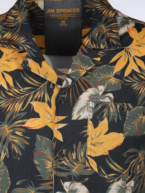 Bild 3 von Herren Resorthemd mit kurzem Arm und Alloverprint Blau