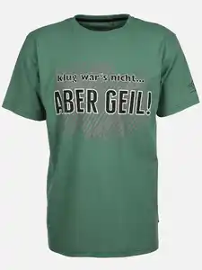 Herren Arbeitsshirt mit Frontspruch Grün
