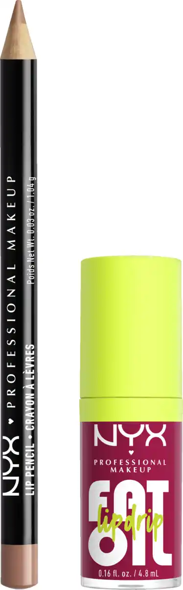Bild 1 von NYX Professional MakeUp Lip Kit 2 Slim Lip Pencil + Lipgloss Fat Oil Lip Drip