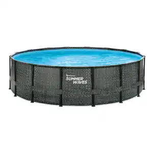 Aufstellpool 'Elite Frame' Rattan-Optik grau Ø 488 x 122 cm