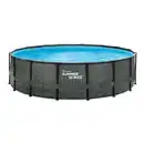 Bild 1 von Aufstellpool 'Elite Frame' Rattan-Optik grau Ø 488 x 122 cm