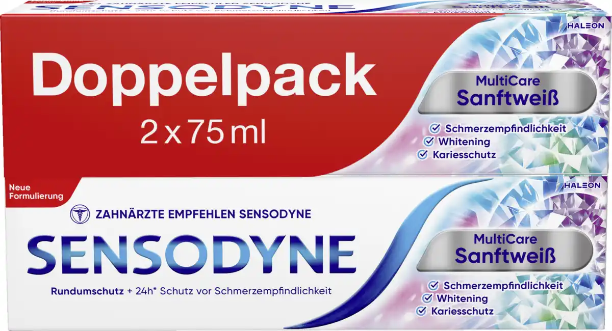 Bild 1 von Sensodyne MultiCare Sanftweiß Zahncreme Doppelpack, 150 ml