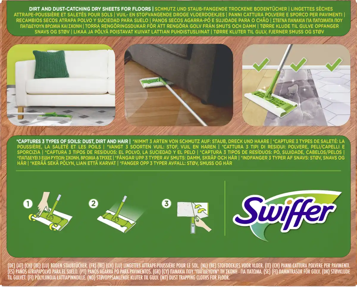 Bild 2 von Swiffer Dry Wischtücher trocken Holz & Parkett Nachfüllpackung