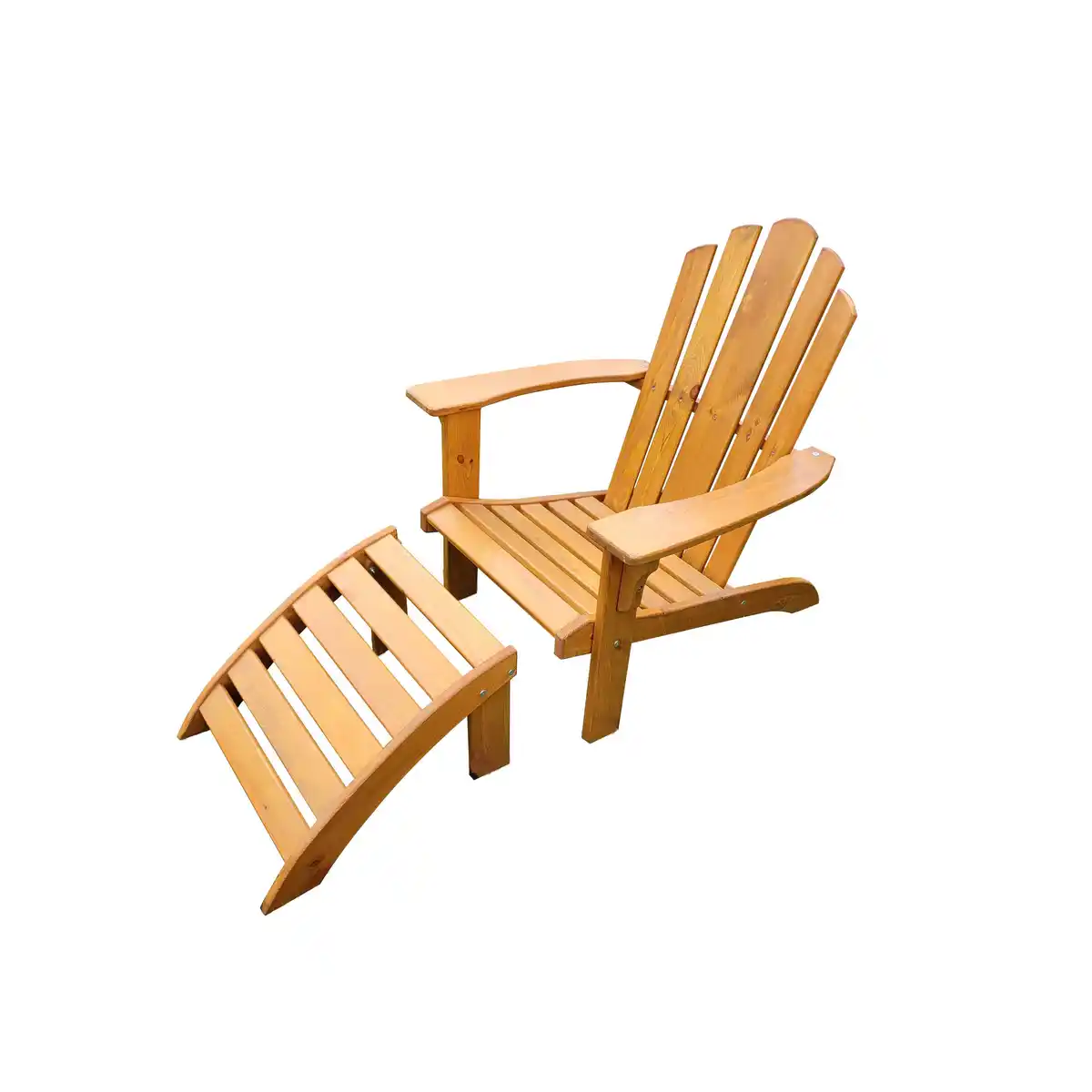 Bild 1 von Promadino Gartensessel mit Fußablage Holz braun 141 x 76 x 92 cm