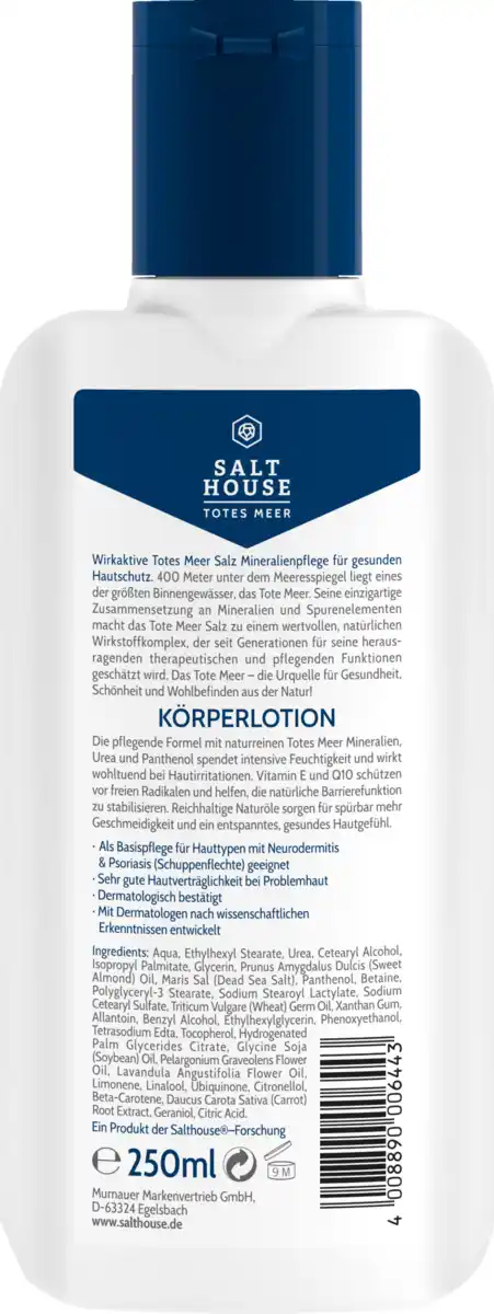 Bild 2 von Salthouse feuchtigkeitsspendende Körperlotion mit Totes Meer Mineralien & Urea, 250 ml