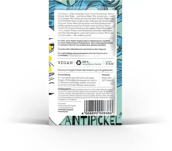 Bild 2 von Salthouse Natural Minerals Anti Pickel AHA & BHA Reinigungsmaske, 12 ml