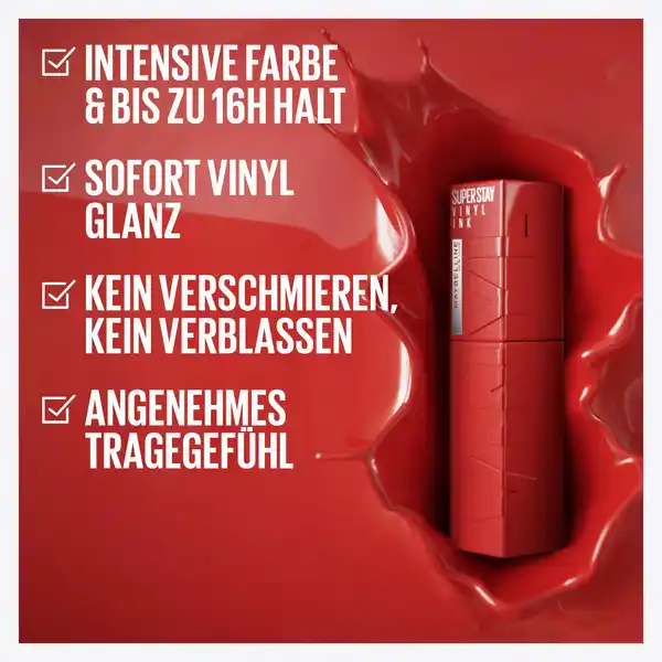 Bild 3 von Maybelline New York Super Stay Vinyl Ink Nr. 10 Lippy, 4,2 ml