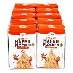 Kornmühle Haferflocken, kernig 500 g, 10er Pack