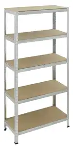 pro-bau-tec Schwerlastregal 180 x 90 x 40 cm 5 Holzböden 875 kg