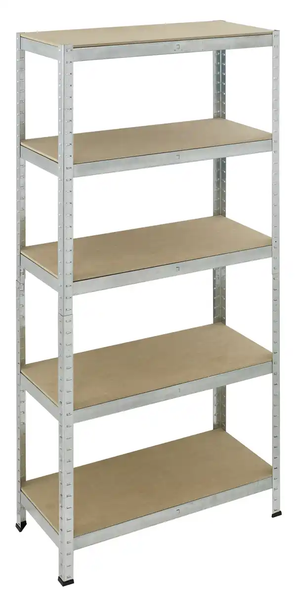 Bild 1 von pro-bau-tec Schwerlastregal 180 x 90 x 40 cm 5 Holzböden 875 kg