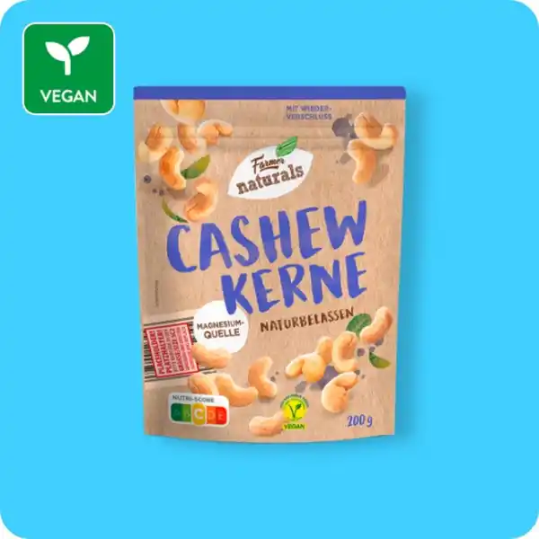 Bild 1 von FARMER NATURALS Cashewkerne, Naturbelassen