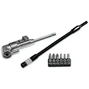 Kraft Werkzeuge Winkelschraubvorsatz, flexibler Bit-Halter und Bit-Set 8-tlg.