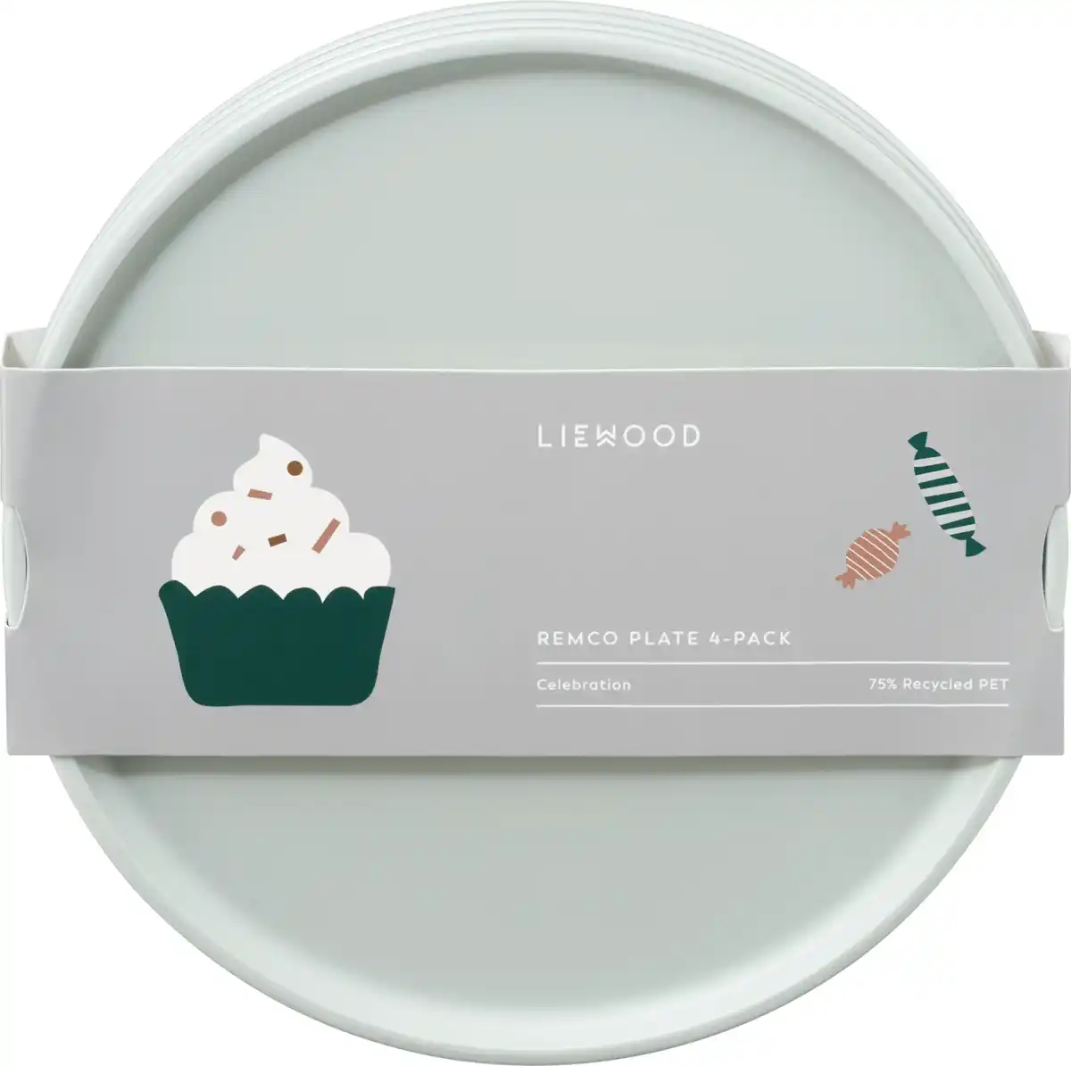 Bild 1 von LIEWOOD Teller aus recyceltem PET-Material "Celebration", dusty mint (20x1 cm)