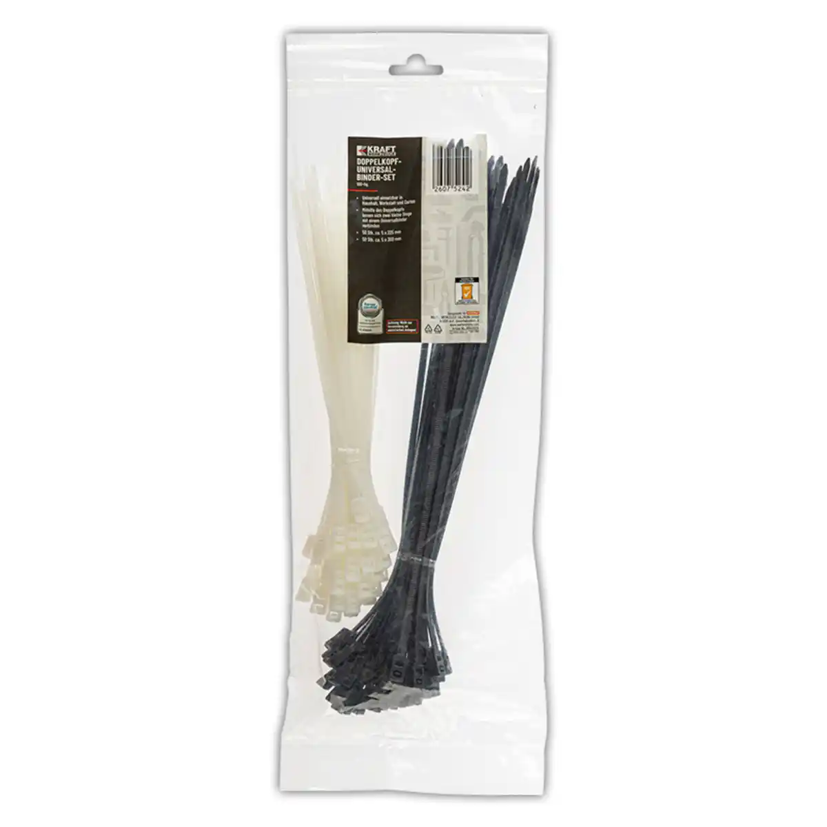 Bild 1 von Kraft Werkzeuge Doppelkopf-Kabelbinder 100-tlg.