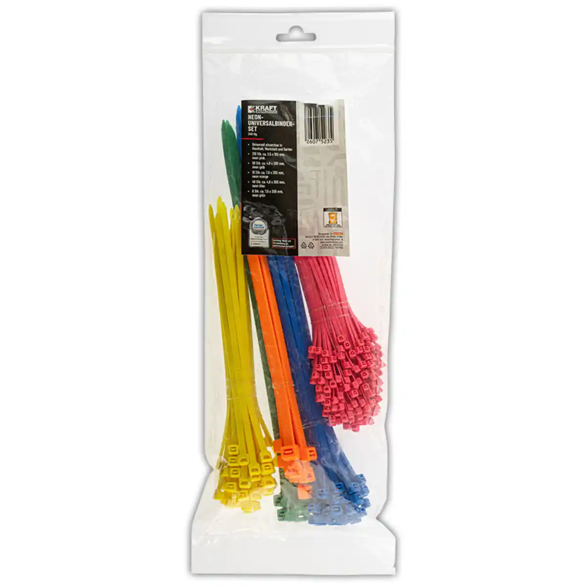Bild 1 von Kraft Werkzeuge Neon-Kabelbinder 340-tlg.