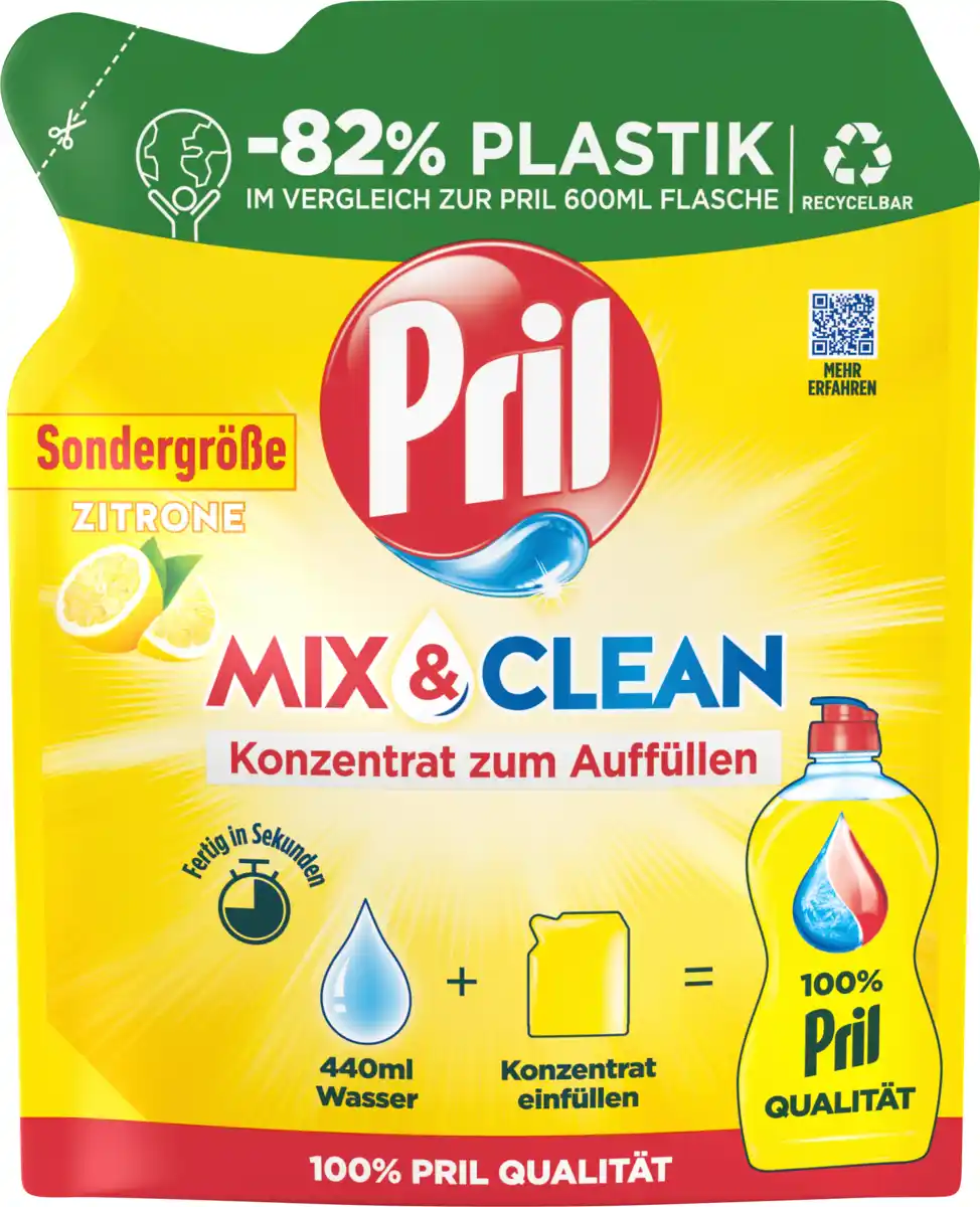 Bild 1 von Pril Spülmittel Konzentrat Mix & Clean Zitrone