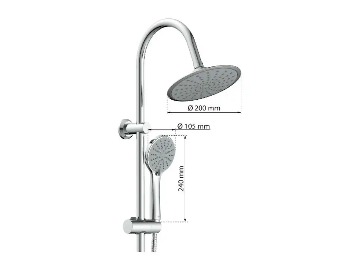 Bild 3 von Eisl Überkopfbrause-Set EASY RAIN, Chrom, mit Handbrause