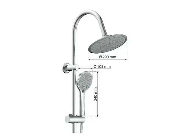Bild 3 von Eisl Überkopfbrause-Set EASY RAIN, Chrom, mit Handbrause