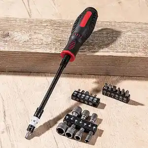 Kraft Werkzeuge Flexibler Schraubendreher mit Bit-Set 20-tlg.