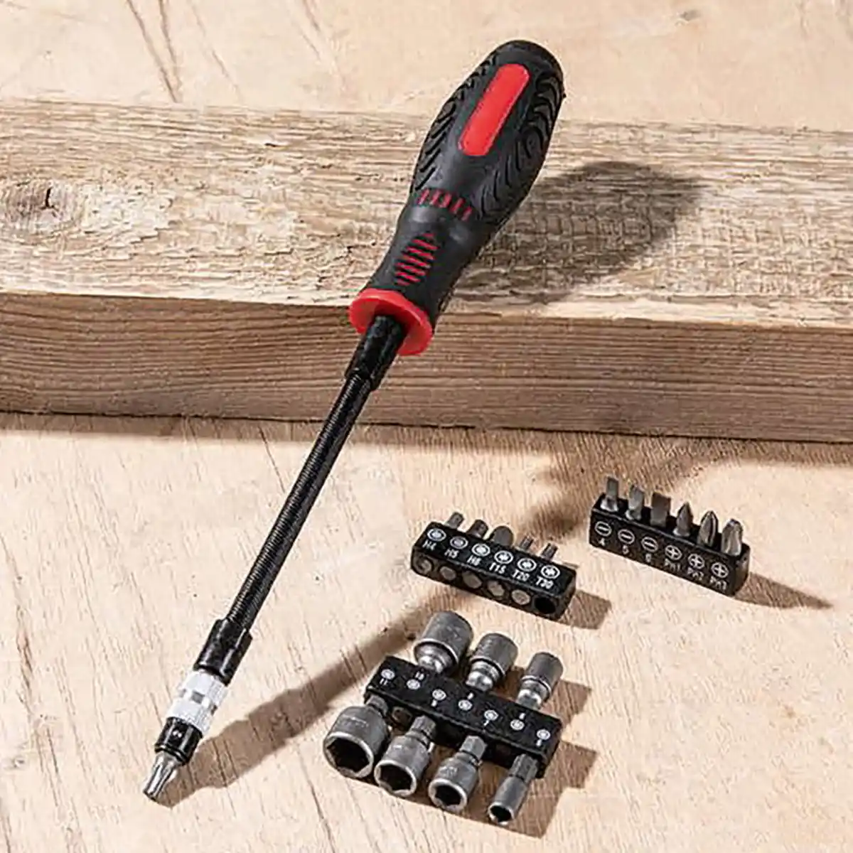 Bild 1 von Kraft Werkzeuge Flexibler Schraubendreher mit Bit-Set 20-tlg.