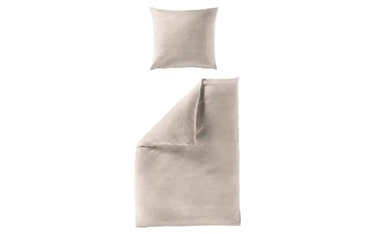 Bild 1 von Bettwäsche Mako-Satin Seersucker, beige, 135 x 200 cm