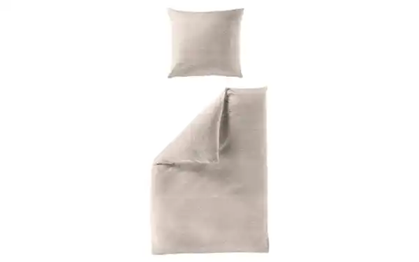 Bild 1 von Bettwäsche Mako-Satin Seersucker, beige, 135 x 200 cm
