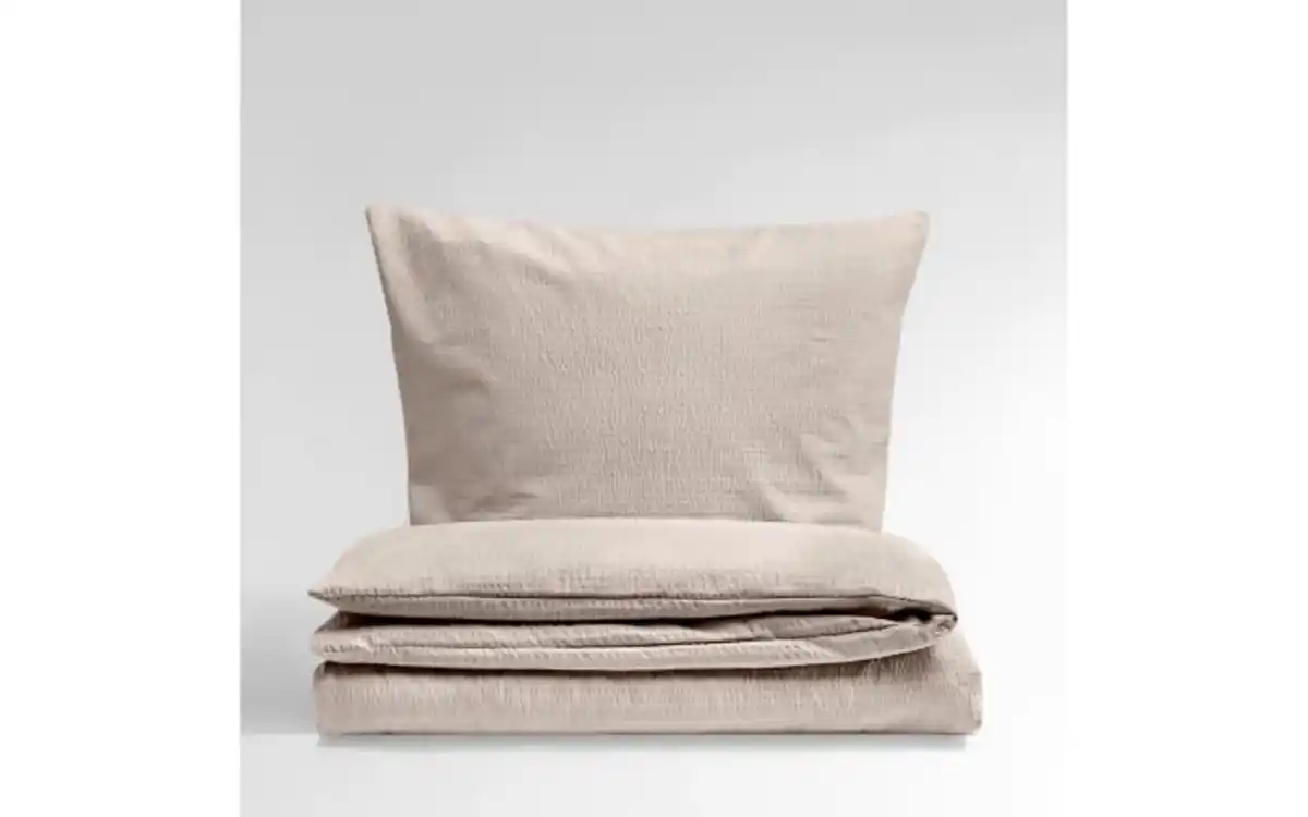 Bild 2 von Bettwäsche Mako-Satin Seersucker, beige, 135 x 200 cm