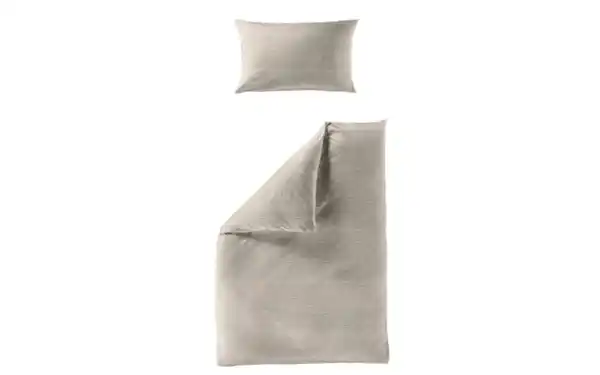 Bild 1 von Bettwäsche Mako-Satin Seersucker, beige, 155 x 220 cm