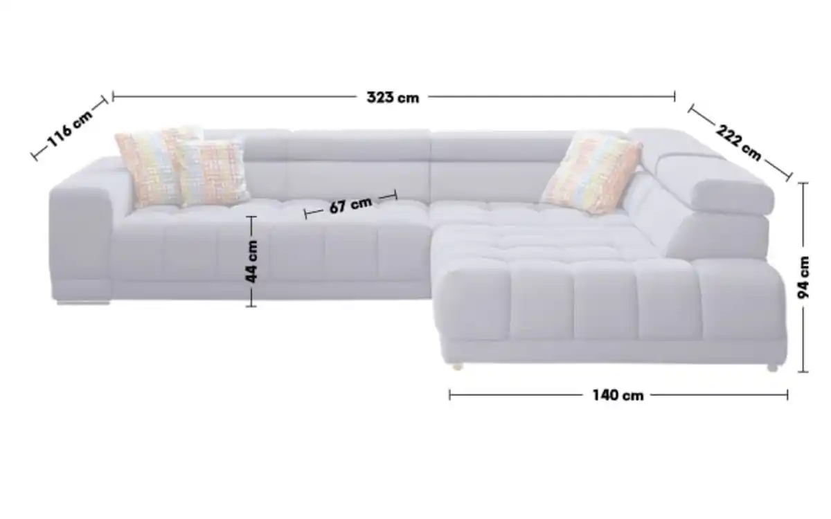 Bild 4 von Megapol - Wohnlandschaft Satellite-S, blau, 1,5-Sitzer rechts, inkl. Kopfteilverstellung