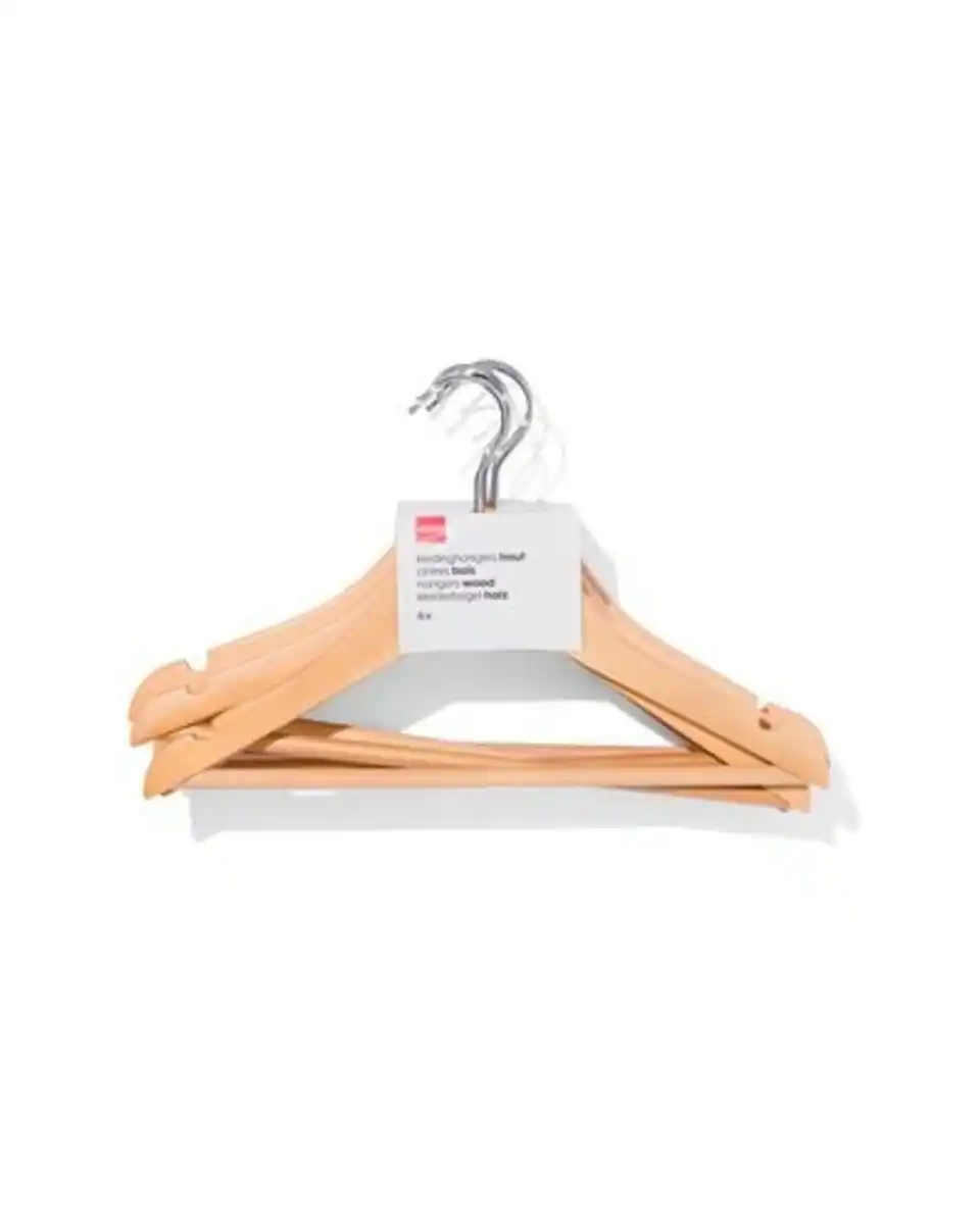 Bild 1 von 6er-Pack Kinder-Kleiderbügel, Holz