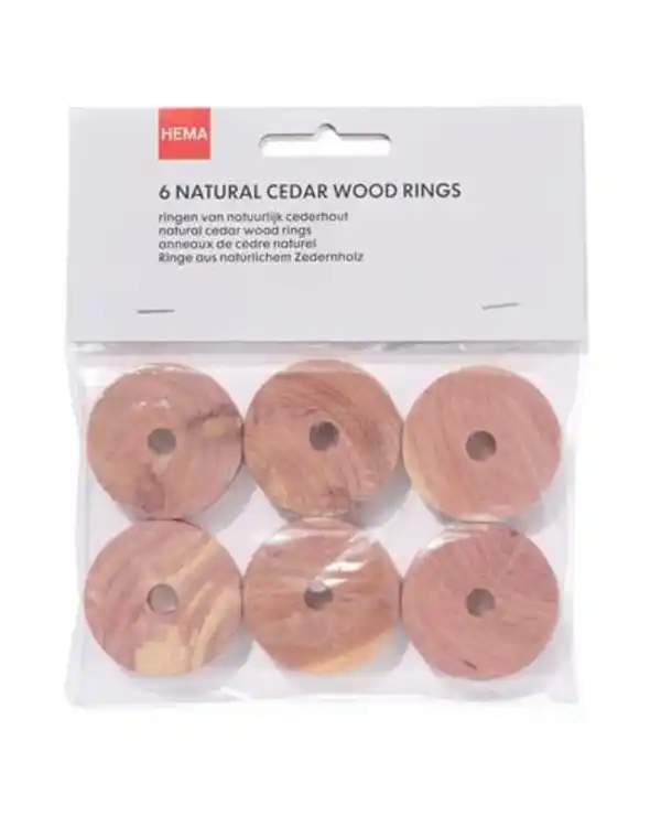 Bild 1 von 6er-Pack Ringe aus natürlichem Zedernholz