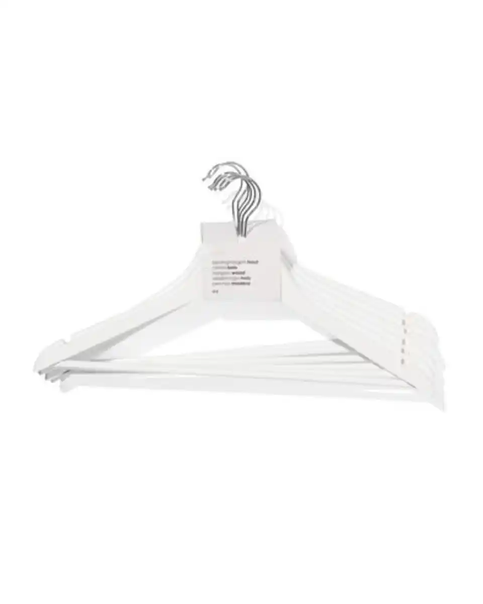 Bild 1 von 6 Kleiderbügel, Holz, weiß