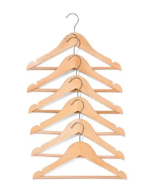 Bild 2 von 6er-Pack Kinder-Kleiderbügel, Holz