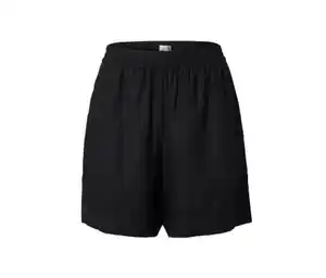 Leinenshorts, schwarz