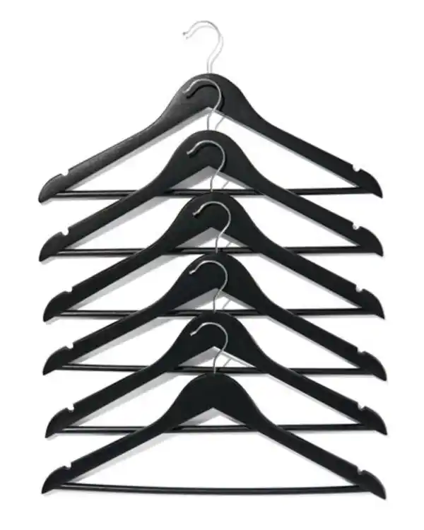 Bild 2 von 6 Kleiderbügel, Holz, schwarz