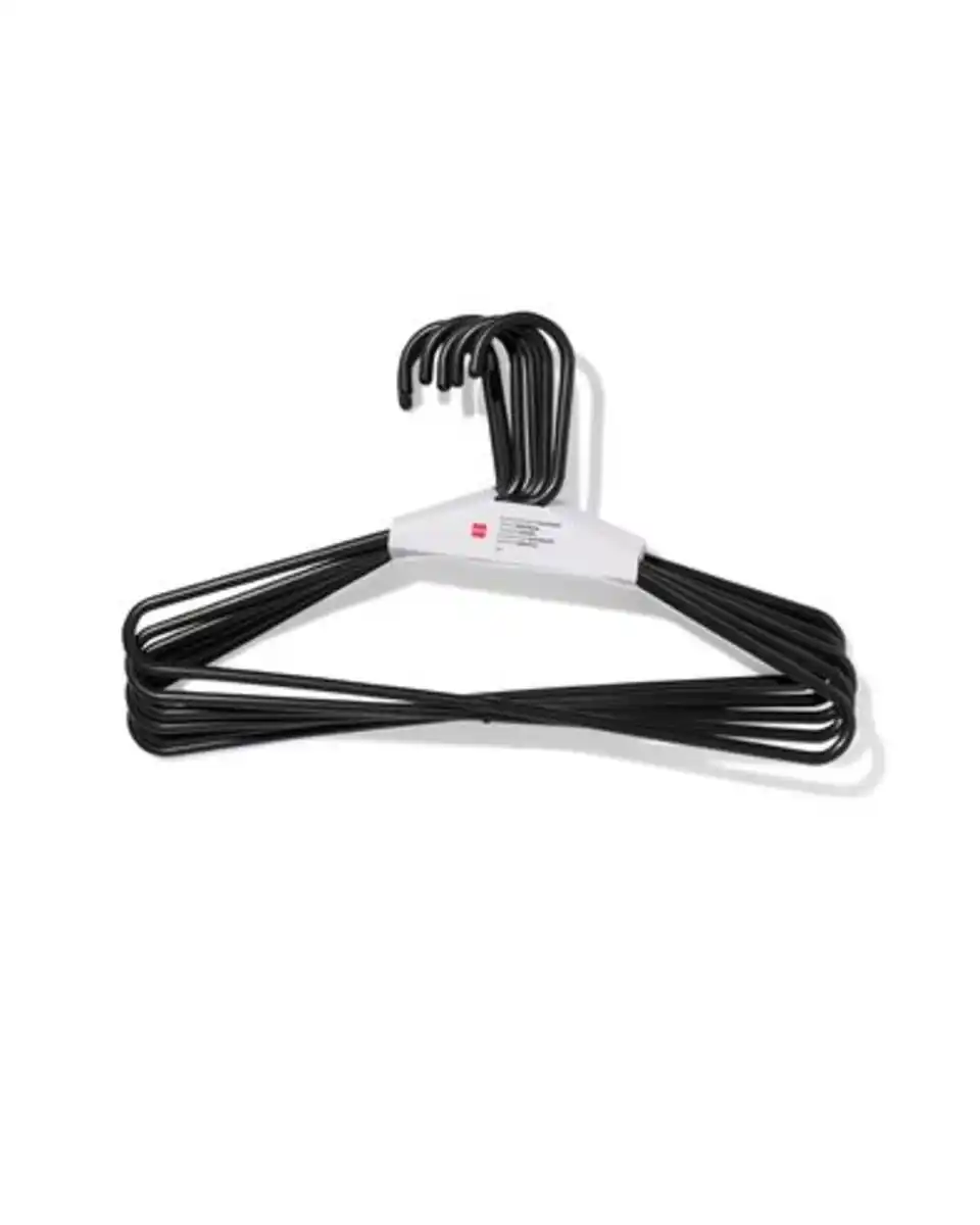 Bild 2 von 6er-Pack Kleiderbügel, Kunststoff, schwarz