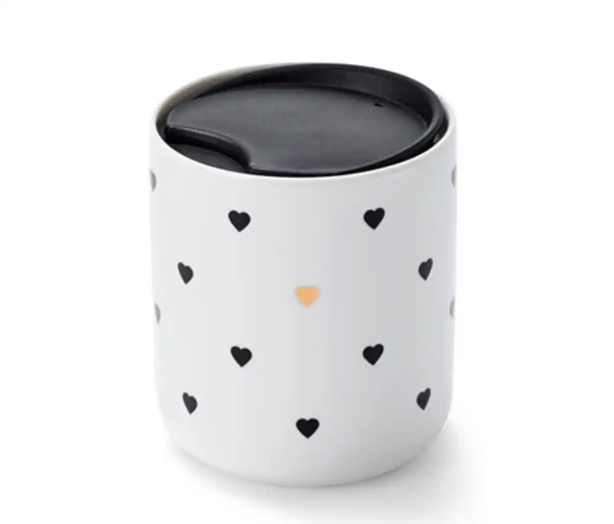 Bild 1 von Porzellanbecher mit Deckel, Herzchen