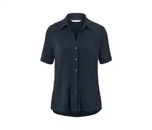 Blusenshirt mit Knopfleiste, dunkelblau