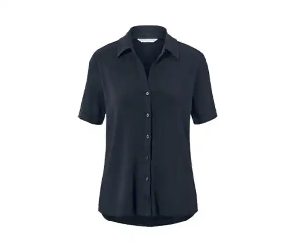 Bild 1 von Blusenshirt mit Knopfleiste, dunkelblau