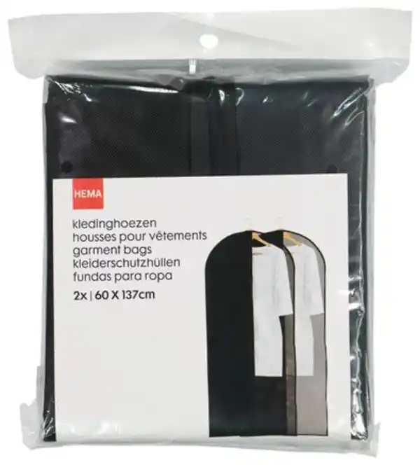 Bild 3 von 2er-Pack Kleiderhüllen, schwarz