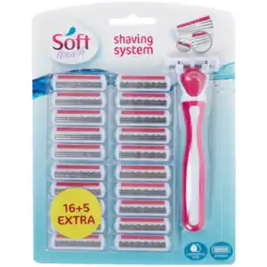 Soft Touch Rasierer mit zusätzlichen Klingen