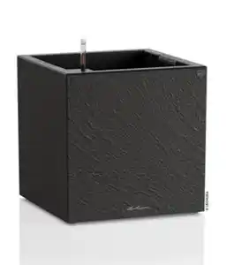 LECHUZA® Kunststoff-Topf Canto Slatestone inkl. Pflanzeinsatz, quadratisch
