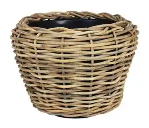 Van der Leeden Rattantopf Drypot, rund, grau