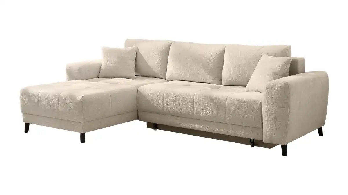 Bild 1 von Ecksofa mit Schlaffunktion beige 251 x 172 cm - Bettkasten - BEVERLY