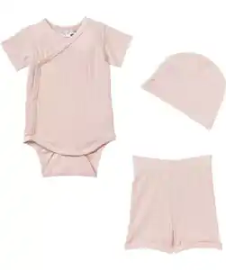 Newborn Mütze + Wickelbody + Shorts, rosa